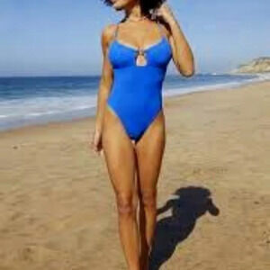 Amor y Amor blue vixen ribbed one piece swimsuit
